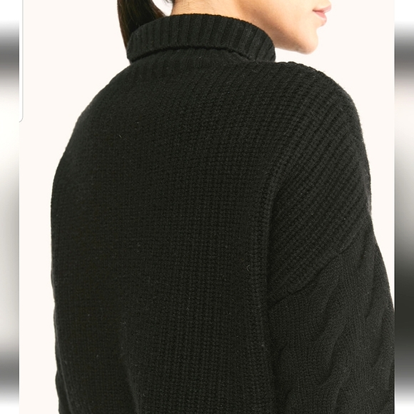 NWT Oversized Cashmere Turtleneck Sweater (Black) - Gentle Herd - Picture 5 of 16